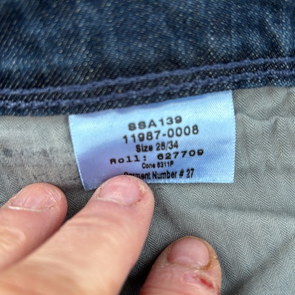 Levi’s 28 Dark Blue Denim Jeans Snap Back Pockets Irregular 28/34 26x34 Waist 30 - Picture 14 of 16